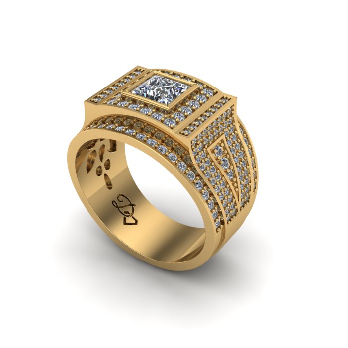 Men’s Square Halo Ring