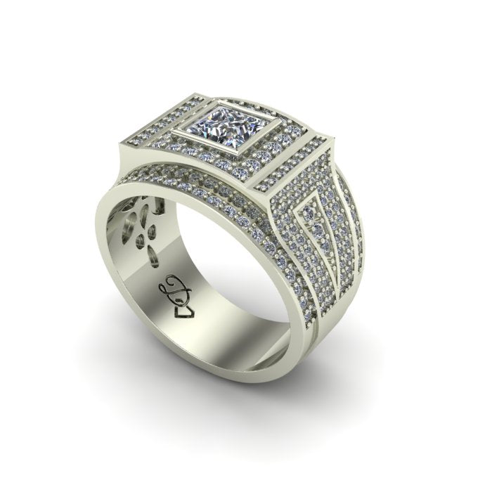 Men’s Square Halo Ring