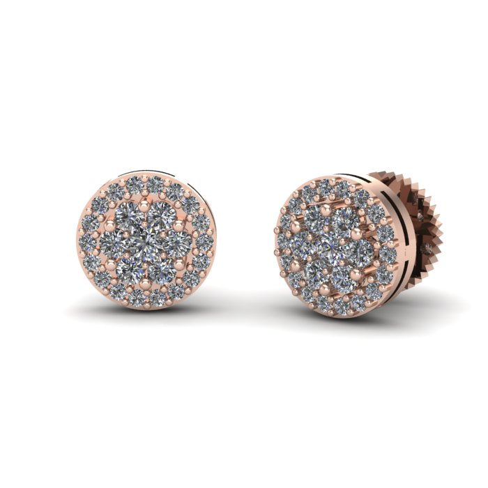 Round Halo Earrings