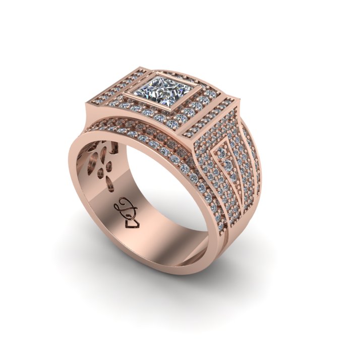 Men’s Square Halo Ring