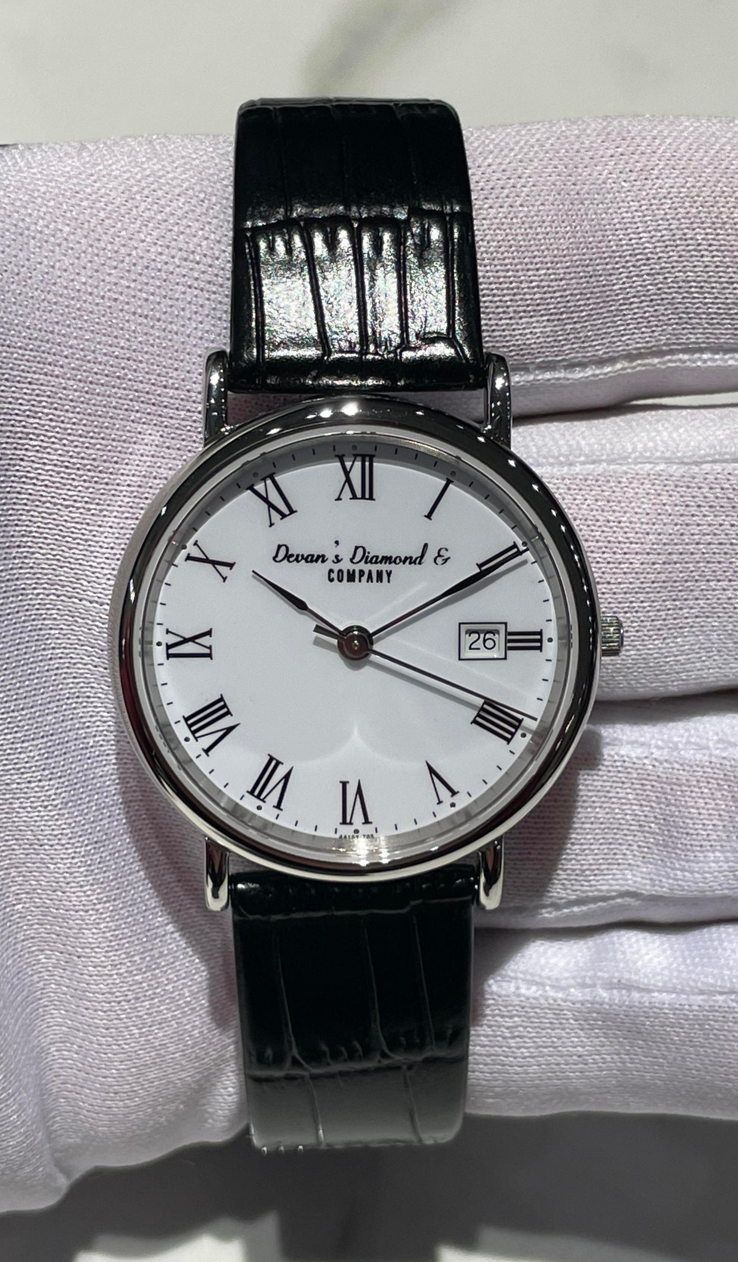 White Roman Dial Watch