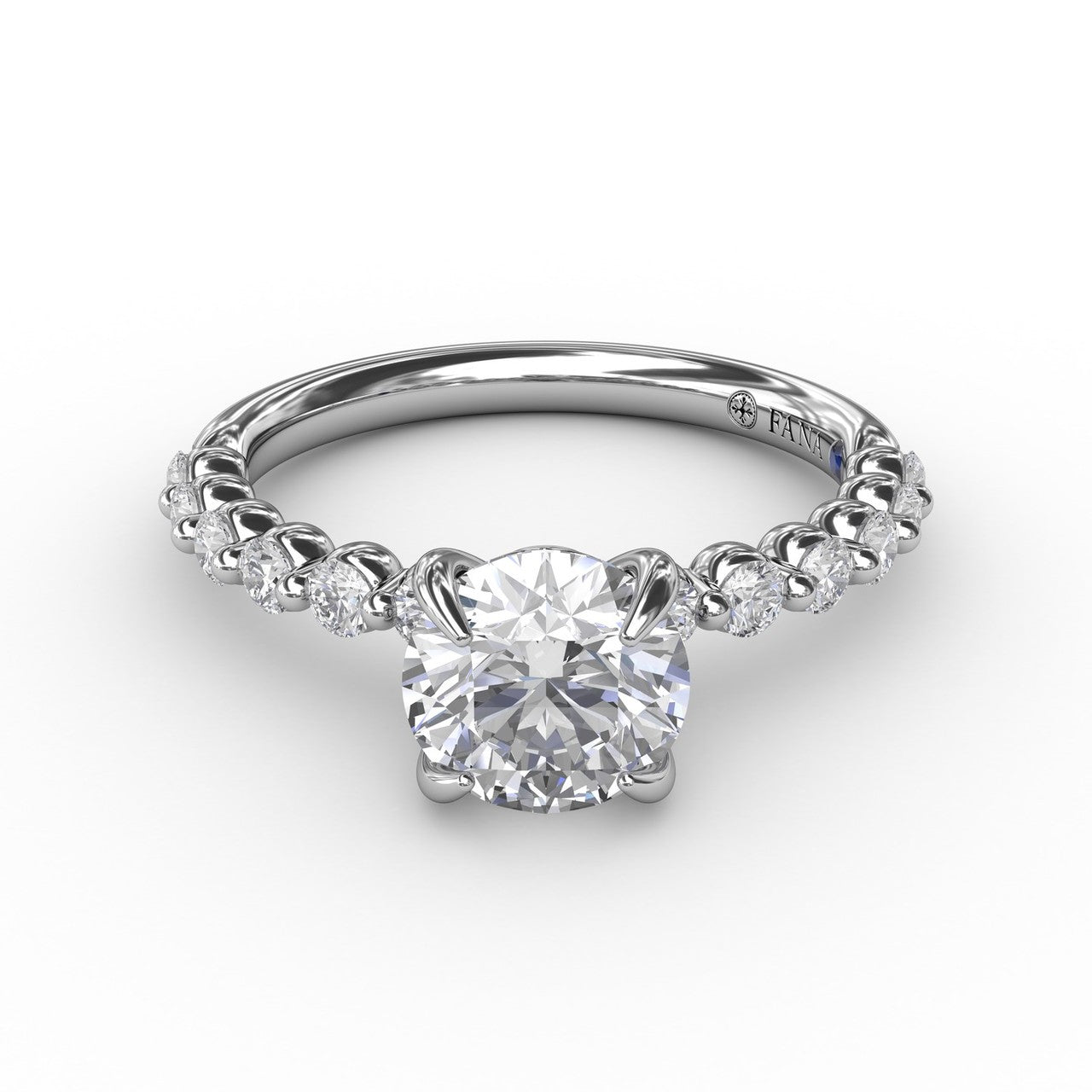 Contemporary Round Diamond Solitaire Engagement Ring