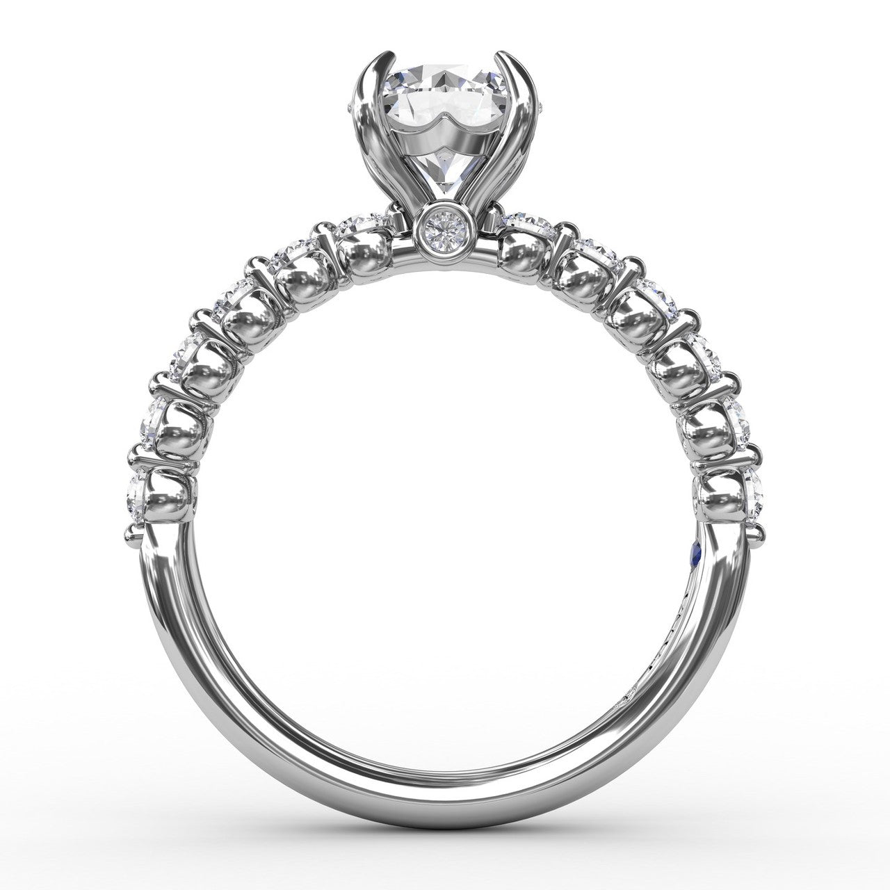 Contemporary Round Diamond Solitaire Engagement Ring