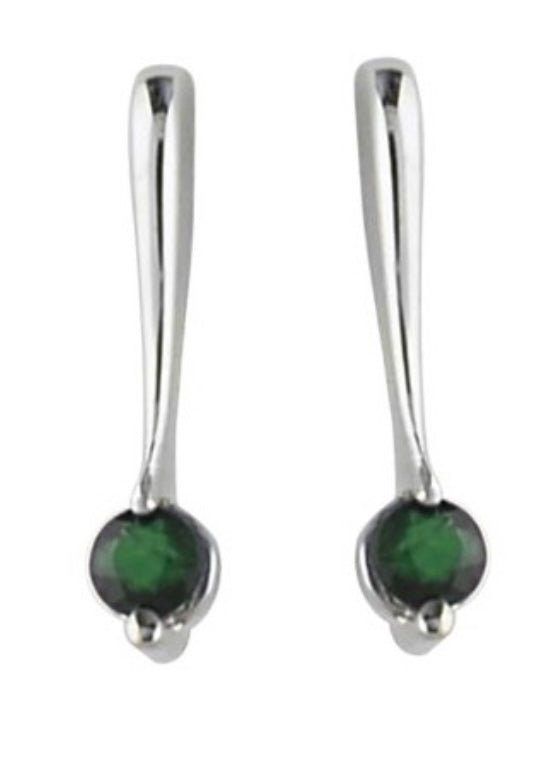 White Gold Emerald Drop Earrings