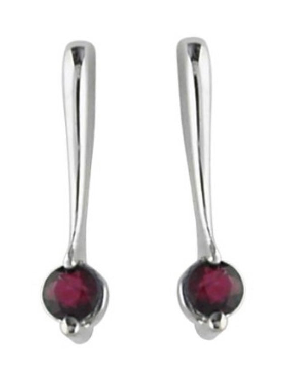 White Gold Ruby Drop Earrings