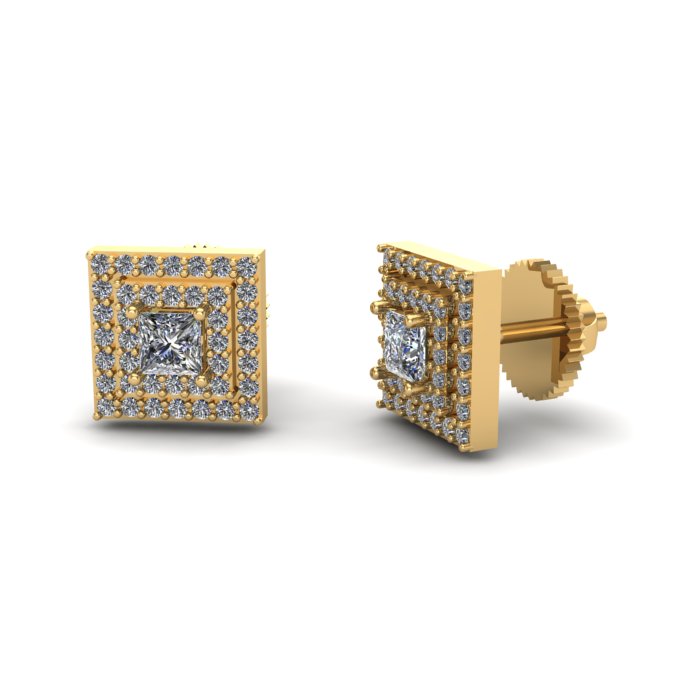 Square Halo Earrings