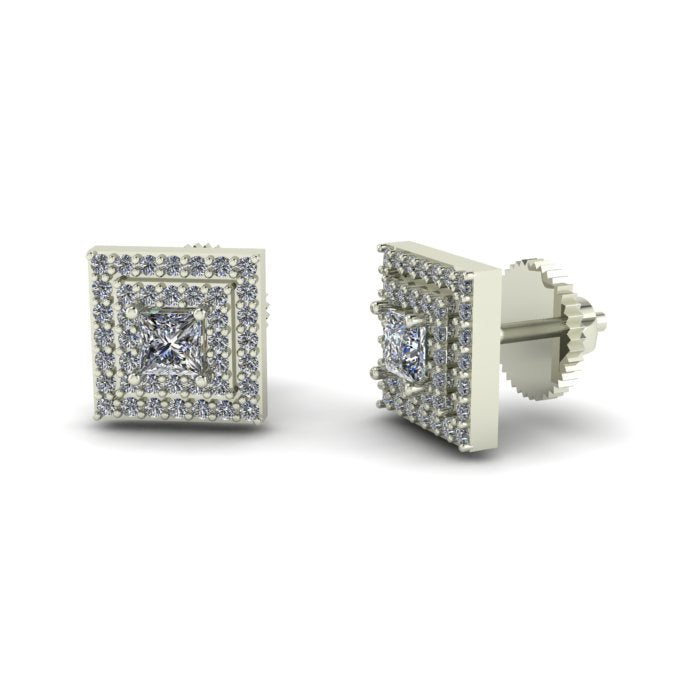 Square Halo Earrings