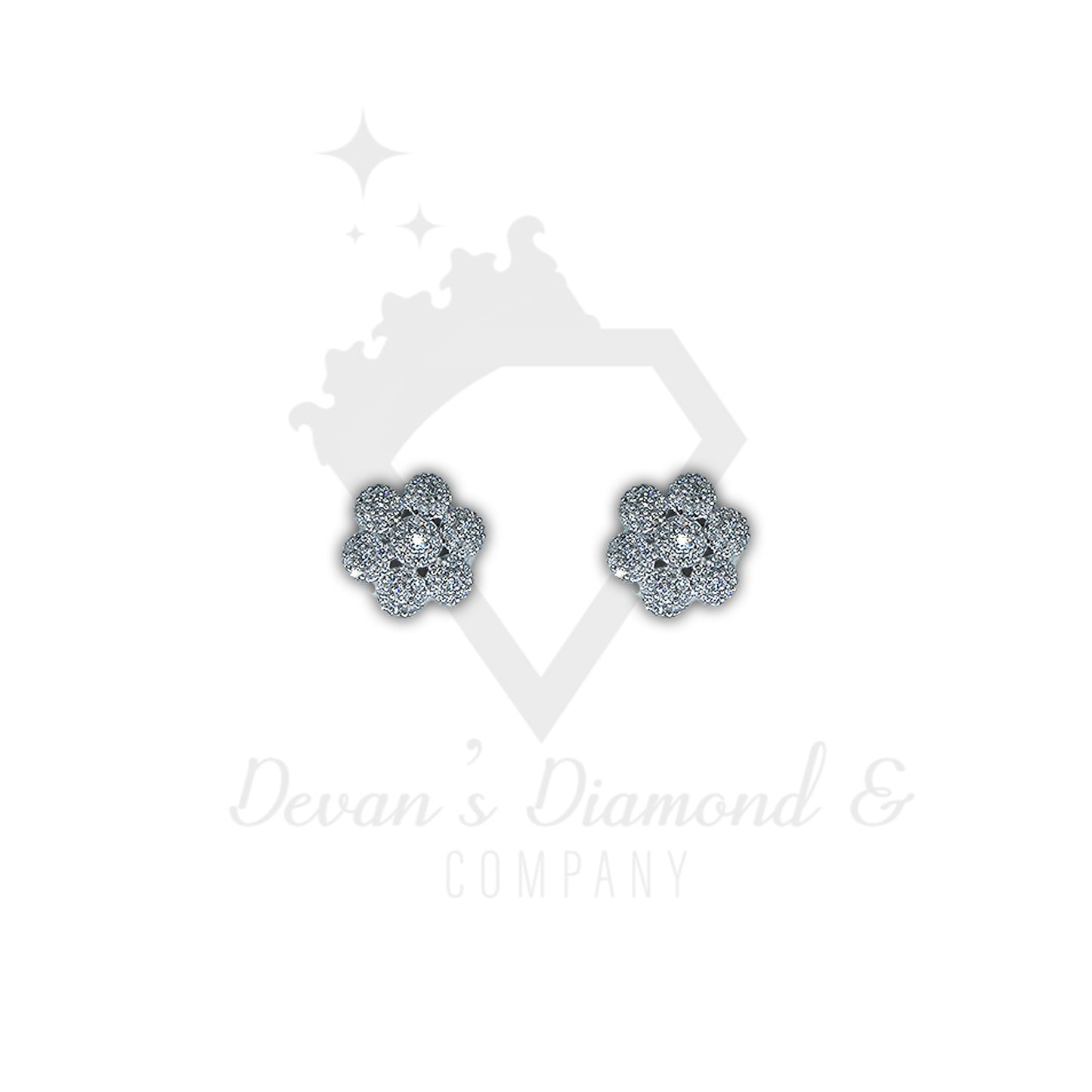 Flower Set Diamond Earrings