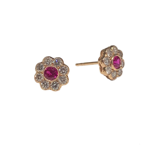 Ruby and Diamond Earrings