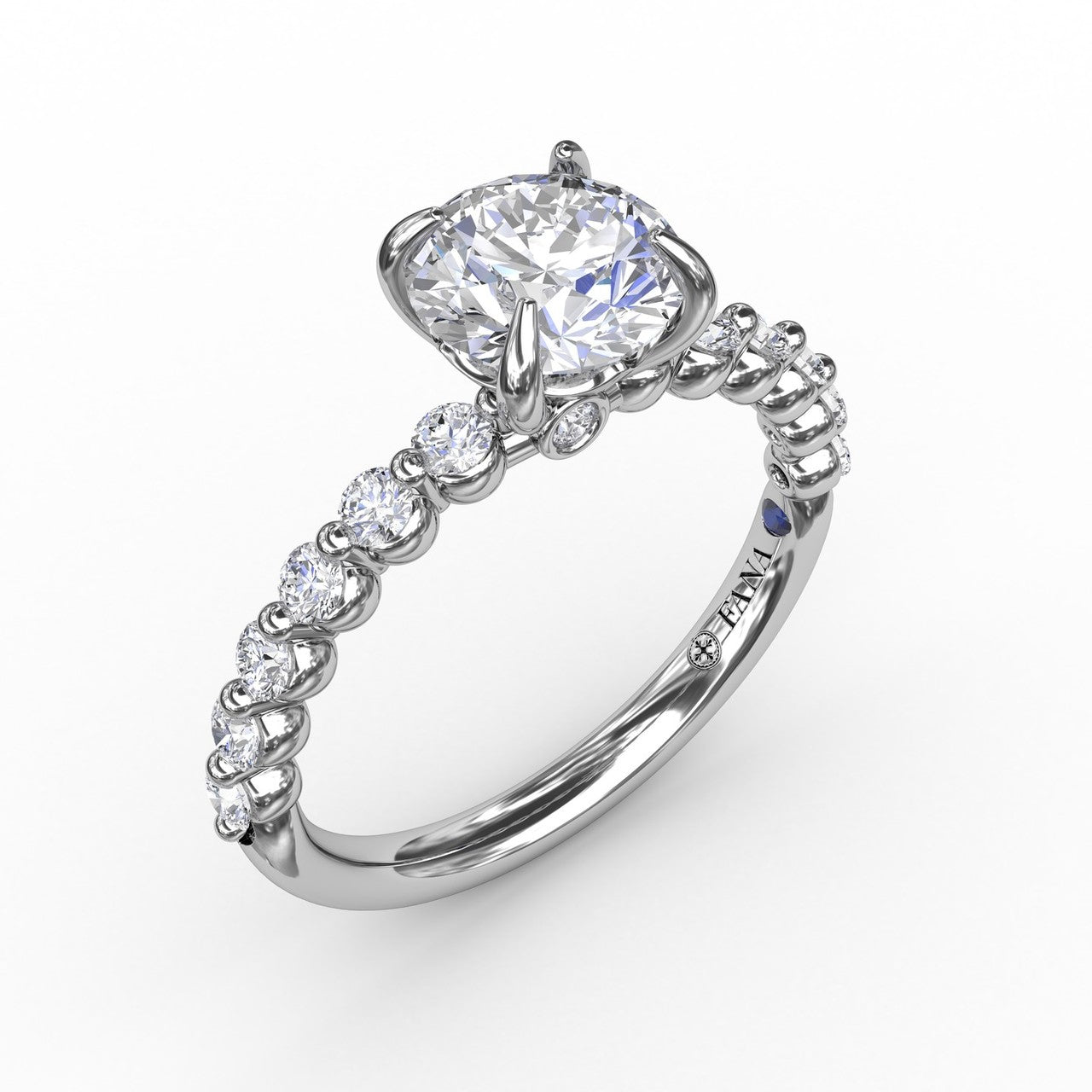 Contemporary Round Diamond Solitaire Engagement Ring