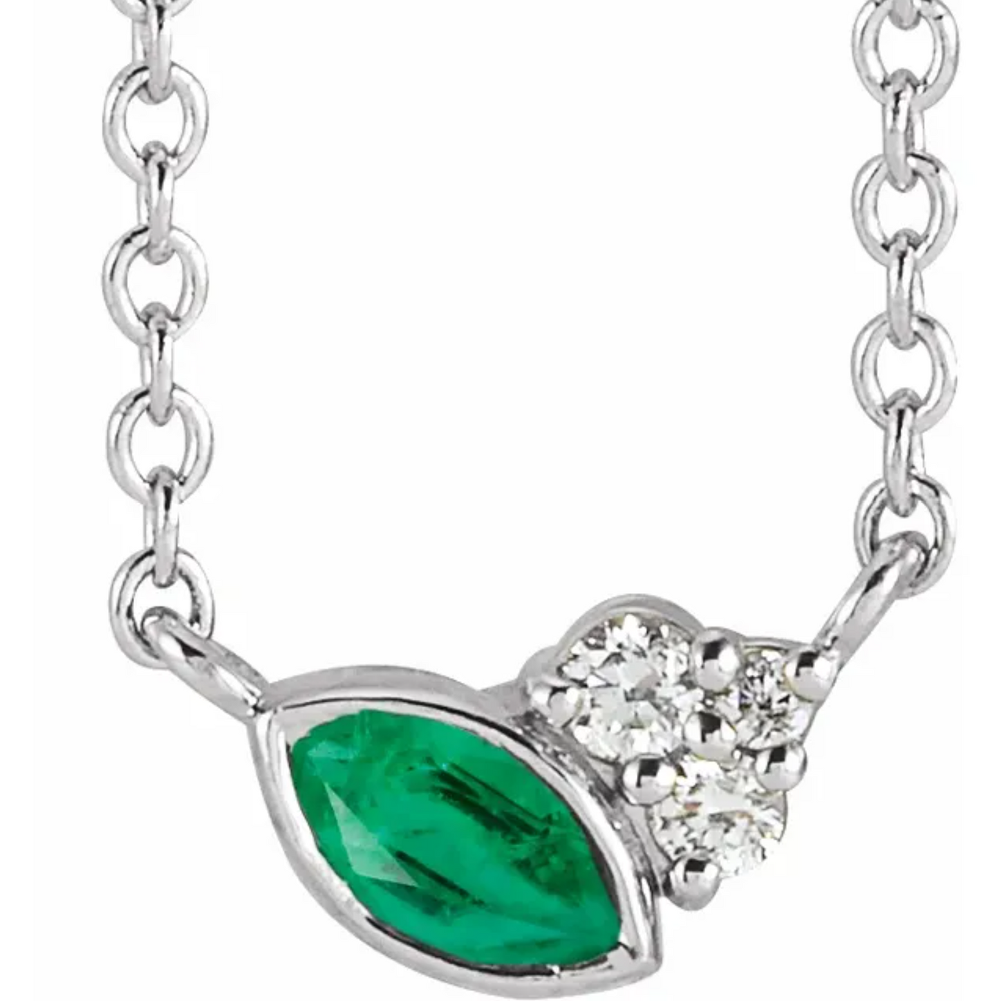 Dainty Emerald and Diamond Pendant