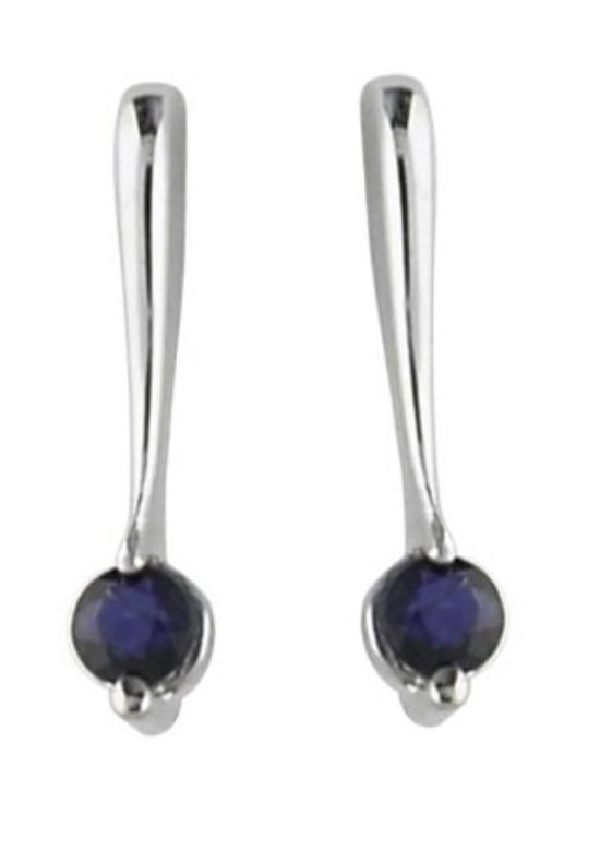 White Gold Sapphire Drop Earrings