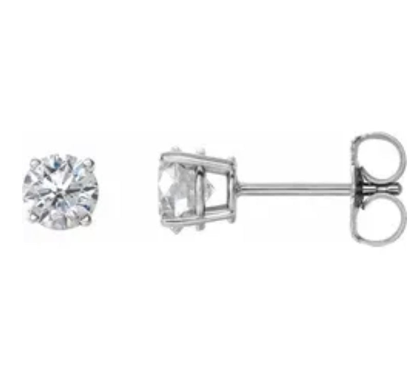 150 Carat Diamond Heart Stud Earring In White Gold  Fascinating Diamonds