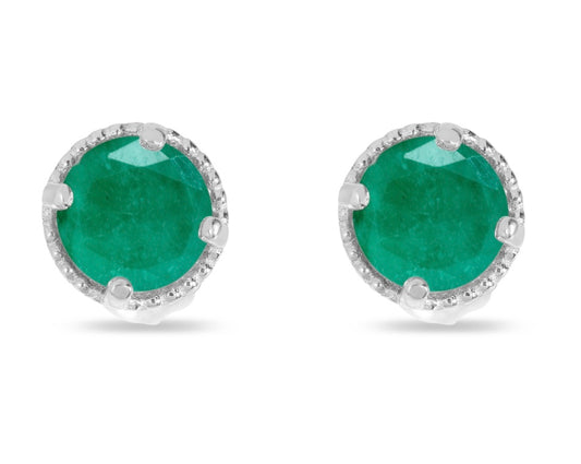 White Gold Emerald Earrings