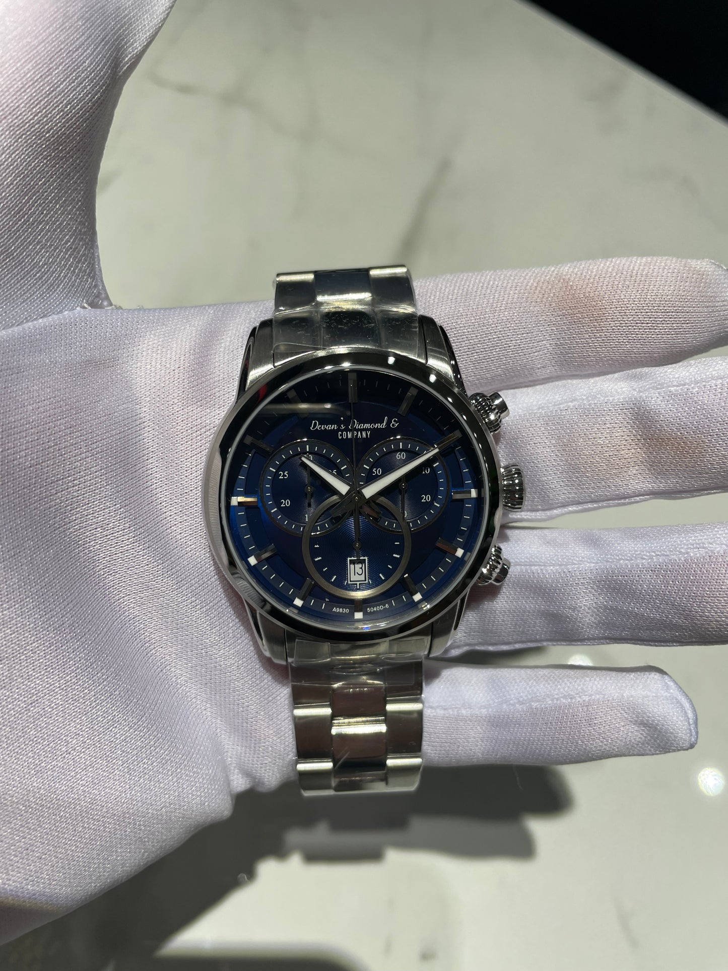 Blue Chronograph Watch