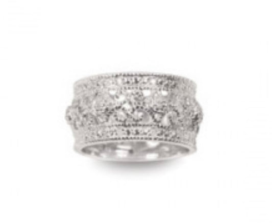 Vintage Style Ring with Genuine Diamonds